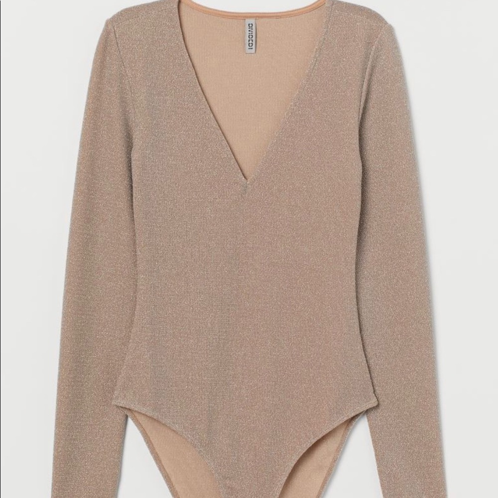 Zara shimmer plunge bodysuit